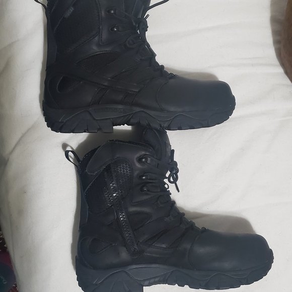 Black Merrell Moab side zip boots
